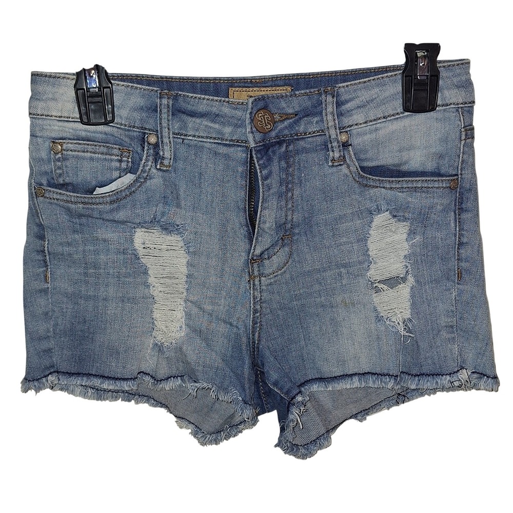 STS Blue Women's Size 5 Distressed Grunge Indy‎ Sleaze Jean Shorts Streetwear